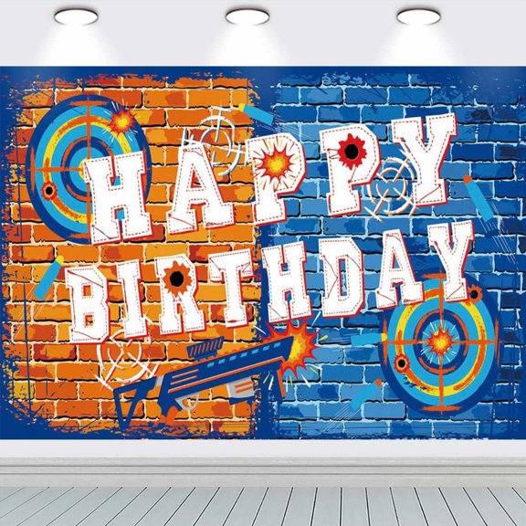 Nerf school Banner Backdrop Background Taspestry Wall Decor Birthday Party Supplies Poster Fans