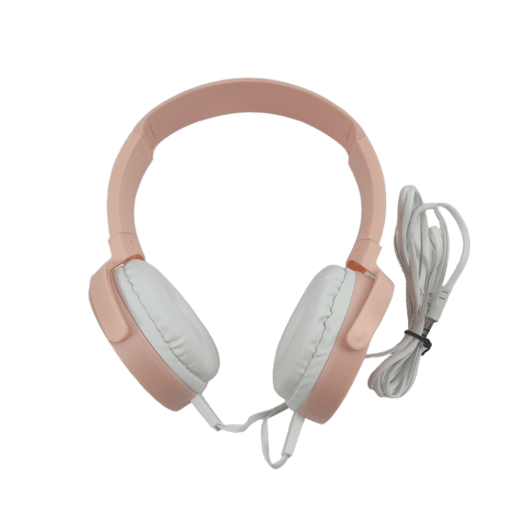 Nergvd Pink Wired Over-Ear Headphones Foldable Stereo Headset with 3.5mm Jack