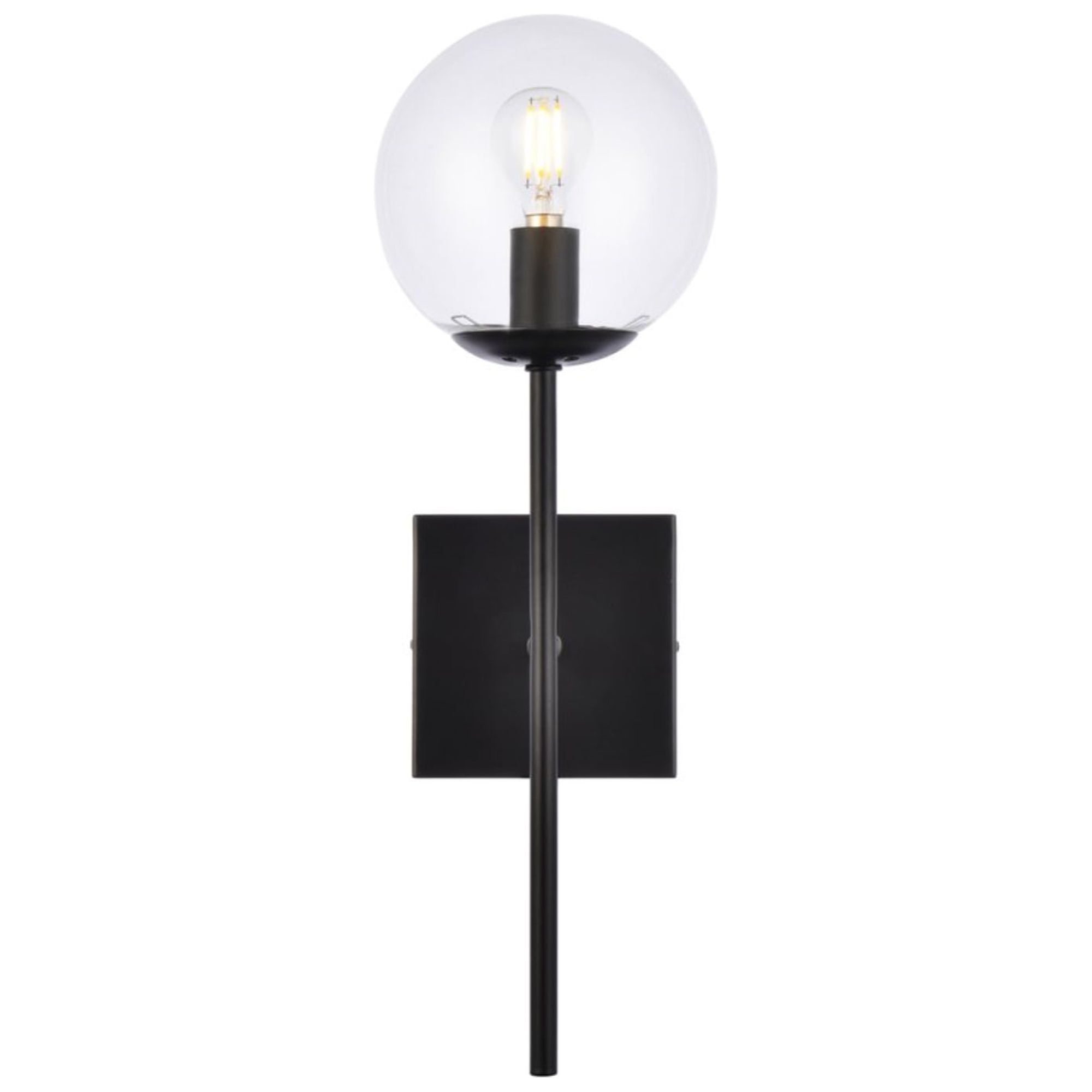 Neri 17.8'' Black and Clear Glass Dimmable Wall Sconce