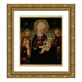 thumbnail image 1 of Neri di Bicci 15x17 Gold Ornate Wood Frame and Double Matted Museum Art Print Titled - Madonna and Child Between&nbsp;Tobias and Archangel Raphael&nbsp;And Saint Catherine, 1 of 4