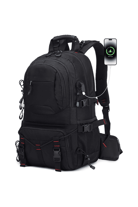 Nerlion 40L Hiking Backpack Travel Backpack for Men Women Camping Waterproof Outdoor Hiking Daypack Lightweight Backpack (Black)