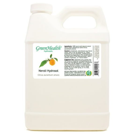 Neroli Hydrosol - 32 fl oz - White Plastic Jug w/ Cap - GreenHealth