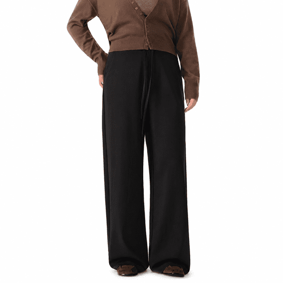 Neropero Women's Tall Wide Leg Sweatpants, Cotton-Blend Lounge Pants with Pockets, S-6XL