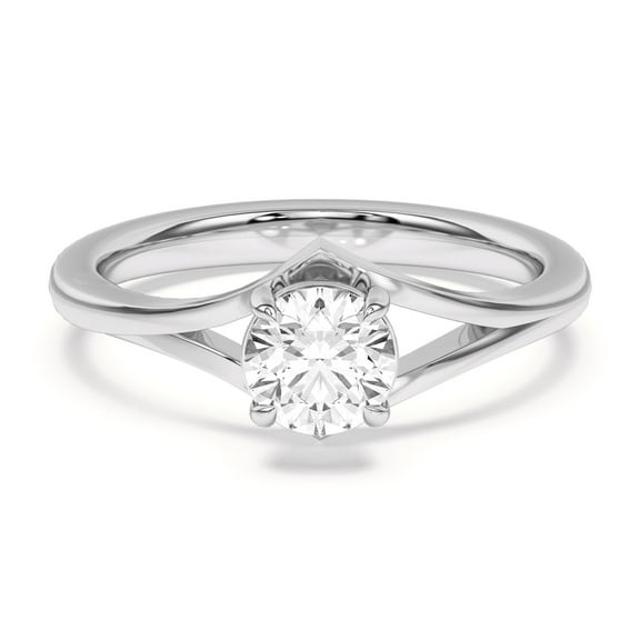 Nerra Jewel 1.7 Ct Lab Created Round Cut Diamond Chevron Duo Rings - 14K White Gold Over Solitaire Diamond Engagement Rings - Wedding Jewelry Rings for Her - Designer Promise Rings for Engagement