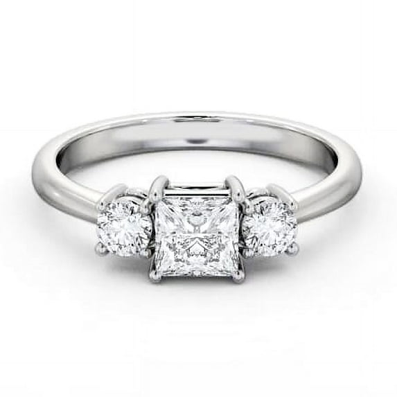 Nerra Jewel 1.8 Ct VVS1 Princess Cut Diamond Solitaire Ring - 14K White Gold Plated Ring - 3 Stone Engagement Wedding Ring - Causal Daily Wear Ring For Women's - Party Wear Diamond Ring for Women's