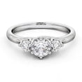 thumbnail image 1 of Nerra Jewel 14K White Gold Plated Wedding Anniversary Ring - 1.8 Ct Round Cut Lab Created Simulated Diamond - 3 Stone Engagement Wedding Rings for Women's - Causal Office Wear Rings for Women's, 1 of 3