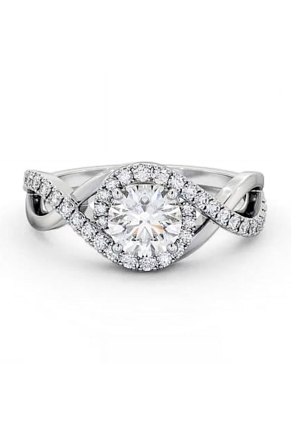 Brilliant 1.8 Ct Round Cut Diamond Rings for Gift - 14K White Gold Plated Ring - Infinity Crisscross Diamond Anniversary Rings for - Expensive Twisted Wedding Rings for Women's