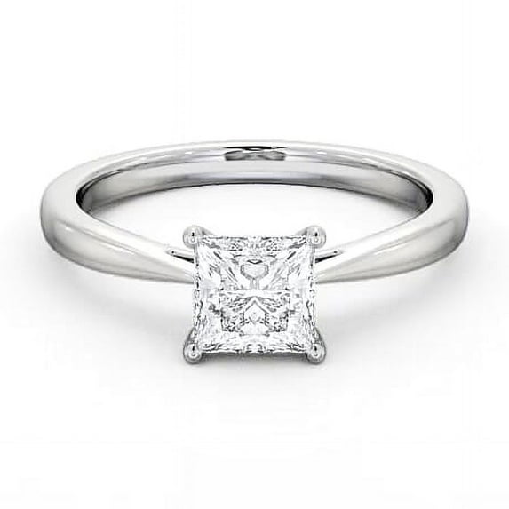 Nerra Jewel Silver 14K White Gold Plated Solitaire Ring - Princess Cut Excellent 2.2 Ct Diamond Ring For Women's - Simple Wedding Solitaire Ring for Her - Daily Wear Diamond Ring for Her