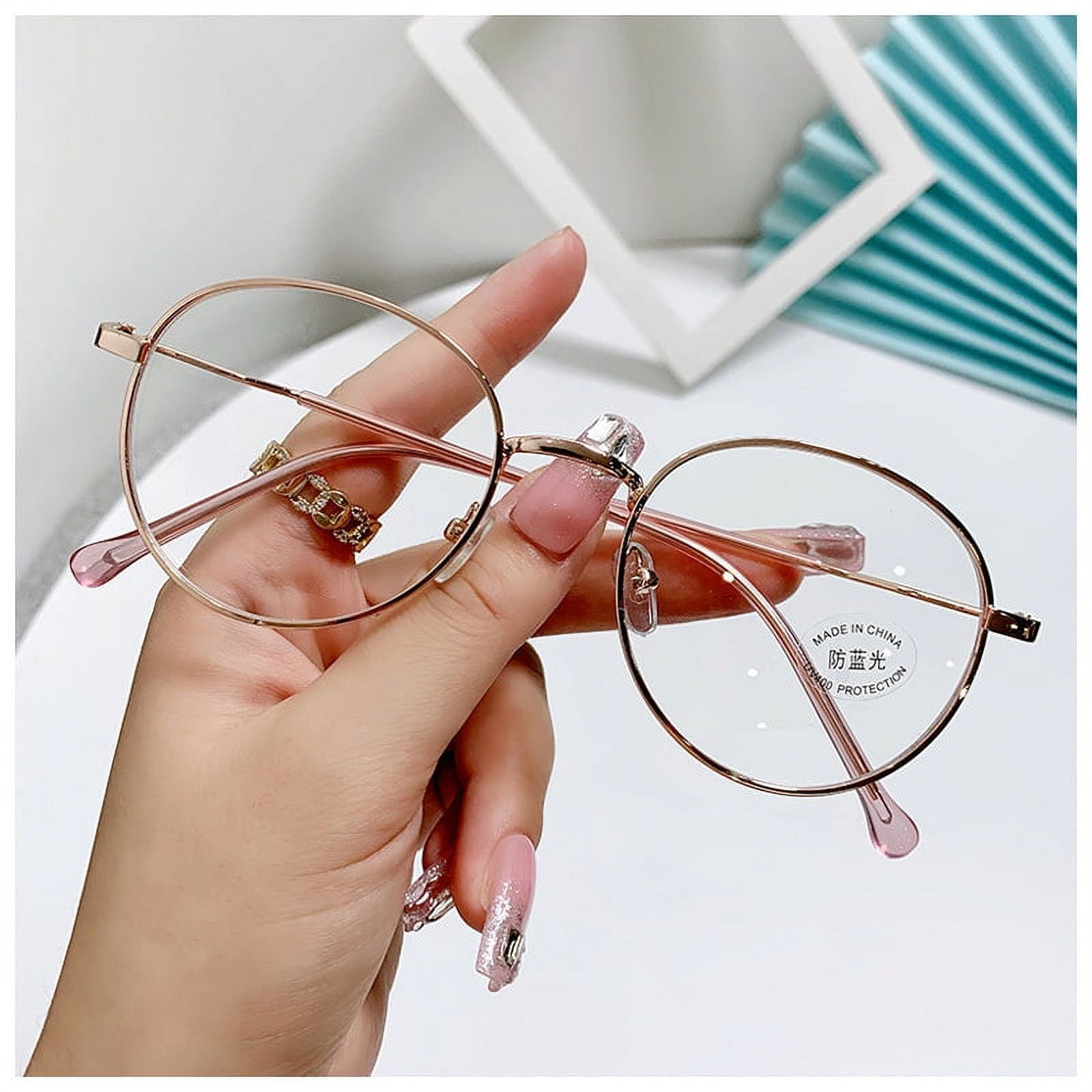 Nersighted Distance Glasses Anti Eyestrain Round Metal Frame Spectacles