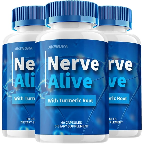Nerve Alive Capsules – NerveAlive Pills Advanced Supplement, All Natural, Nerve Alive Maximum Strength Formula, Glycogen Support, 3 Pack, 180 Capsules