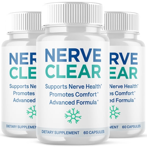 Nerve Clear Advanced Nerve Health Support Pills Natural Vitamin Supplement NerveClear 180 Capsules