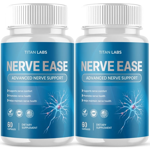 Nerve Ease Advanced Nerve Support Supplement Pills All Natural Ingredients NerveEase 120 Capsules