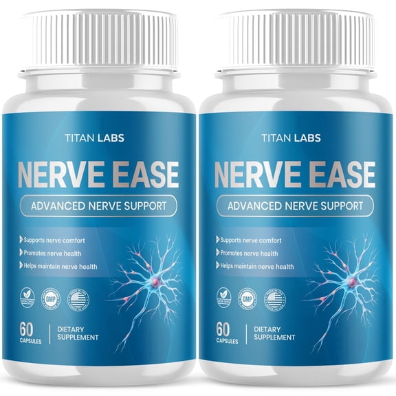 Nerve Ease Advanced Nerve Support Supplement Pills All Natural Ingredients NerveEase 120 Capsules