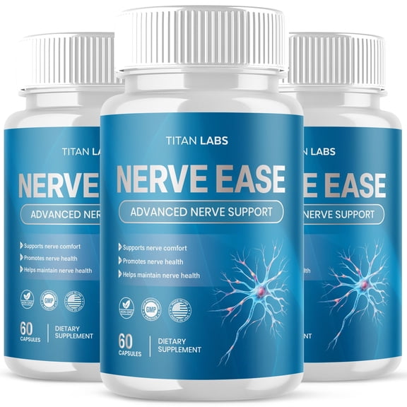 Nerve Ease Advanced Nerve Support Supplement Pills All Natural Ingredients NerveEase 180 Capsules