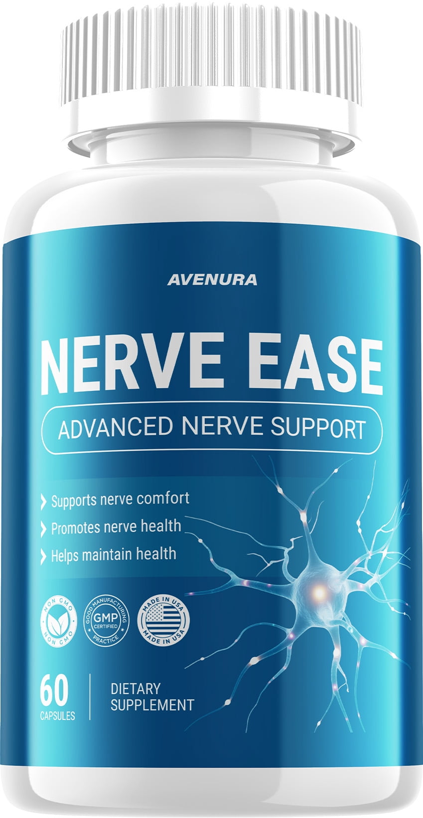Nerve Ease Capsules – NerveEase Natural Ingredients Maximum Strength Supplement for Nerve Support, 1 Pack, 60 Capsules