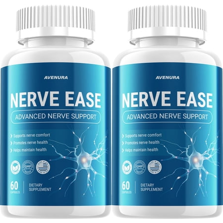 Nerve Ease Capsules – NerveEase Natural Ingredients Maximum Strength Supplement for Nerve Support, 2 Pack, 120 Capsules