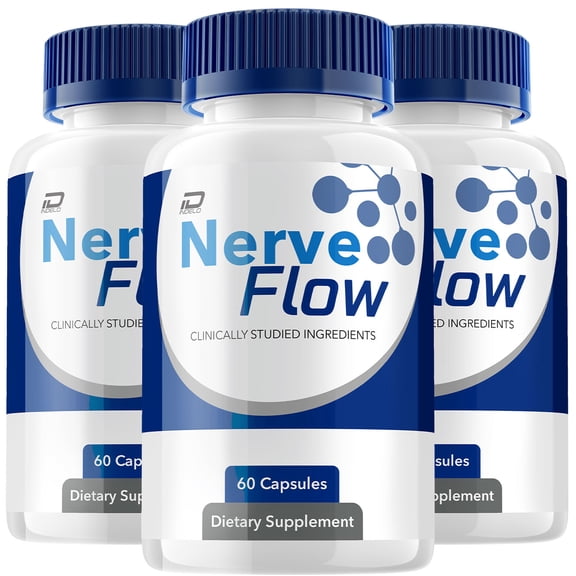 Nerve Flow Capsules – NerveFlow All Natural Glycogen Support, 3 Pack, 180 Capsules