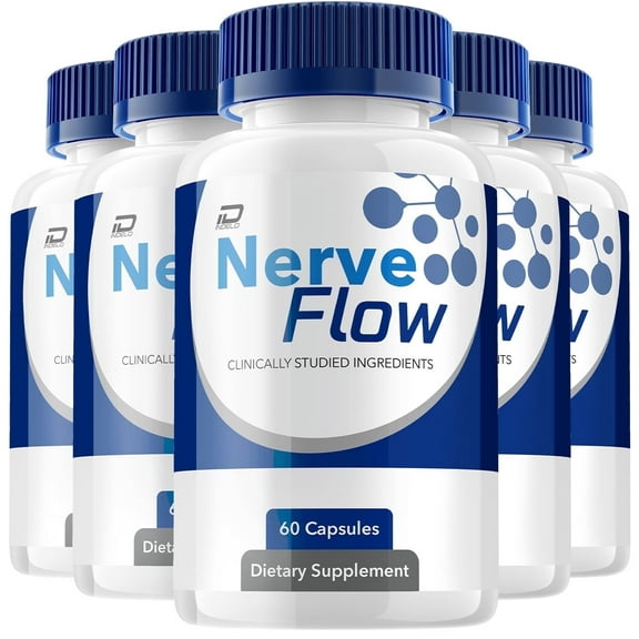 Nerve Flow Capsules – NerveFlow All Natural Glycogen Support, 5 Pack, 300 Capsules