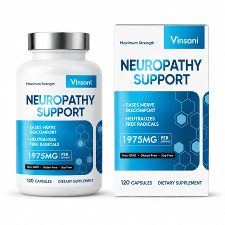 Nerve Health Support Dietary Supplement, 120 Capsules, Supports Healthy Nerve Function & Brain Wellness, Premium Formula
