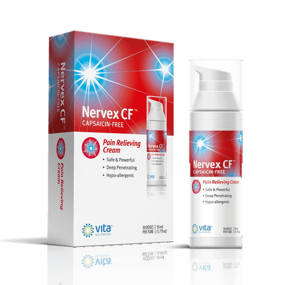 Vita Sciences Nervex Neuropathy Relief Cream for Hands and Feet  Capsaicin-Free Nerve Cream with B12, B1, B5, B6, Vitamin E, Arnica, MSM, Aloe & Coconut Oil  Fast-Absorbing Formula for Tingling & B