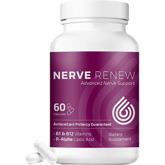 Nerve Renew Advanced Nerve Support - Alpha Lipoic Acid 300mg with B Complex - 60 Capsules