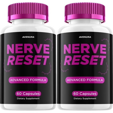 Nerve Reset Capsules – NerveReset Advanced Formula Natural Blend Extra Strength , 2 Pack, 120 Capsules