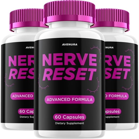 Nerve Reset Capsules NerveReset Advanced Formula Natural Blend Extra Strength , 3 Pack, 180 Capsules