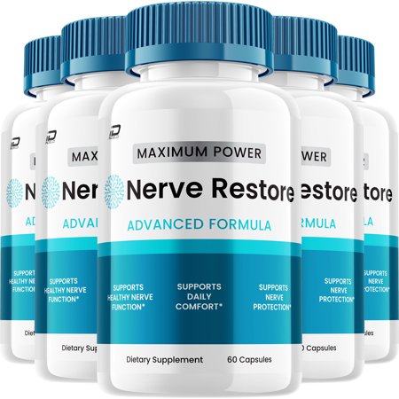 Nerve Restore Capsules – NerveRestore Natural Ingredients Glycogen Support, 5 Pack, 300 Capsules
