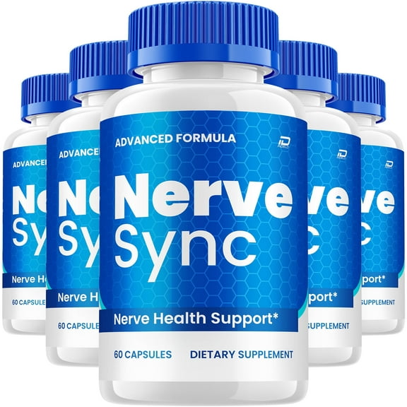 Nerve Sync Capsules  NerveSync All Natural Glycogen Support, 5 Pack, 300 Capsules