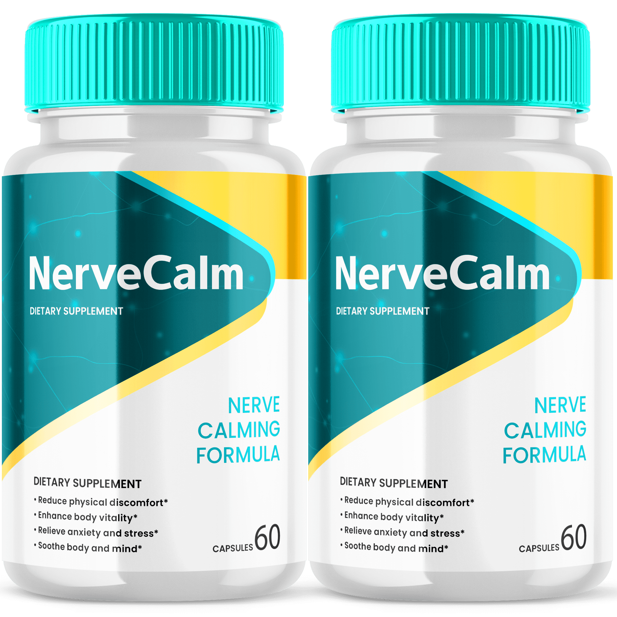 NerveCalm Advanced Formula Nerve Support Vitamin Supplement All Natural 120 Capsules