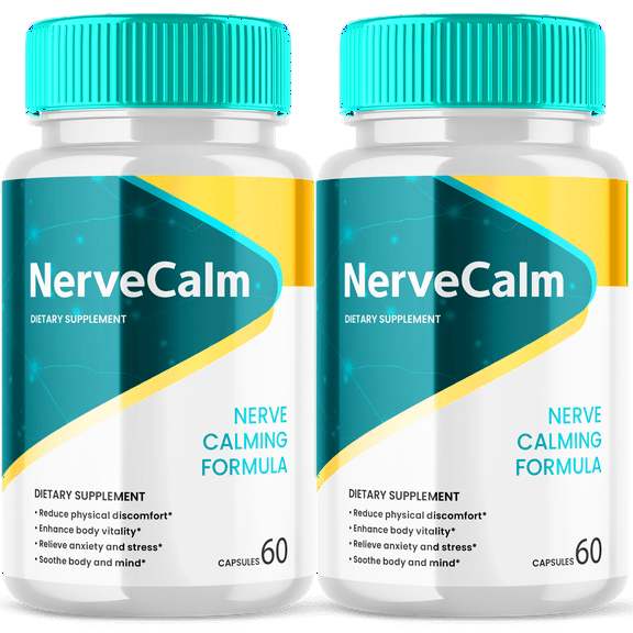 NerveCalm Advanced Formula Nerve Support Vitamin Supplement All Natural 120 Capsules