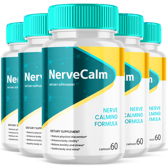 NerveCalm Advanced Formula Nerve Support Vitamin Supplement All Natural 300 Capsules