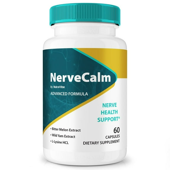 NerveCalm Natural Daily Support Blend for Nerves, Memory & Focus | Nerve Calm Easy-to-Take Capsules (60 Capsules)