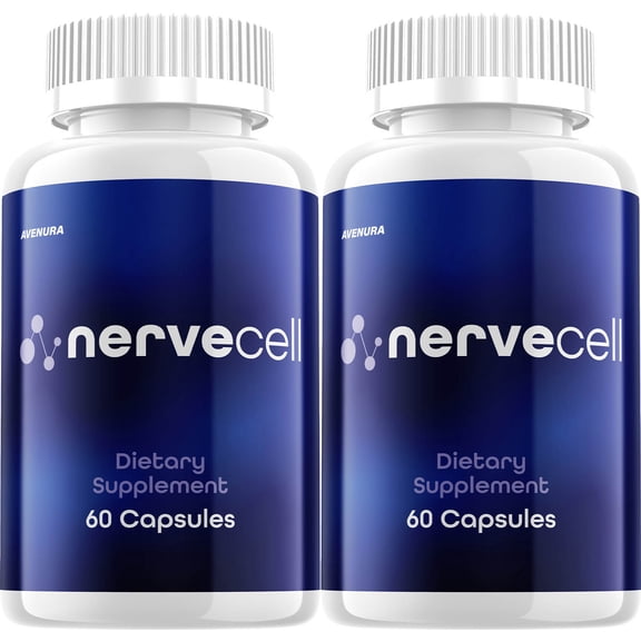 Nervecell Capsules Nerve Cell Advanced Formula Natural Blend Memory Focus Support Supplement, 2 Pack, 120 Capsules