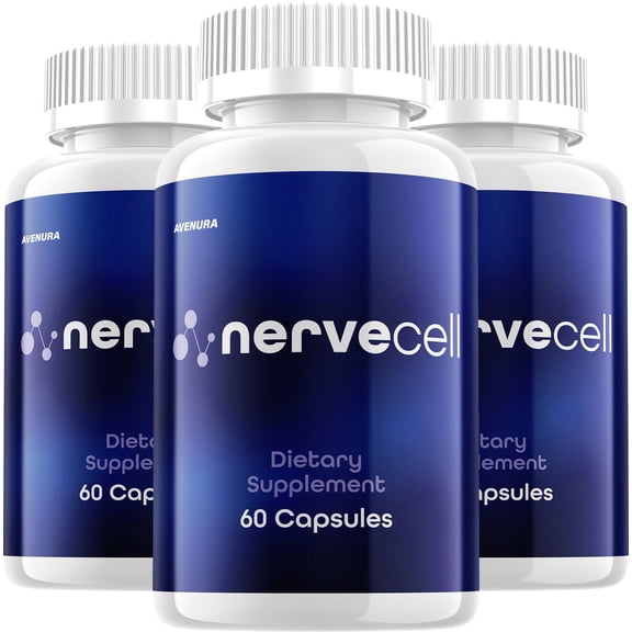 Nervecell Capsules – Nerve Cell Advanced Formula Natural Blend Memory Focus Support Supplement, 3 Pack, 180 Capsules