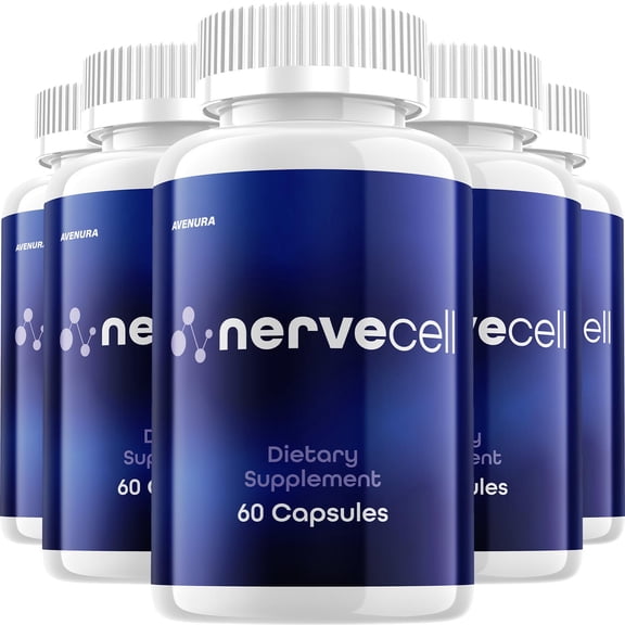Nervecell Capsules – Nerve Cell Advanced Formula Natural Blend Memory Focus Support Supplement, 5 Pack, 300 Capsules