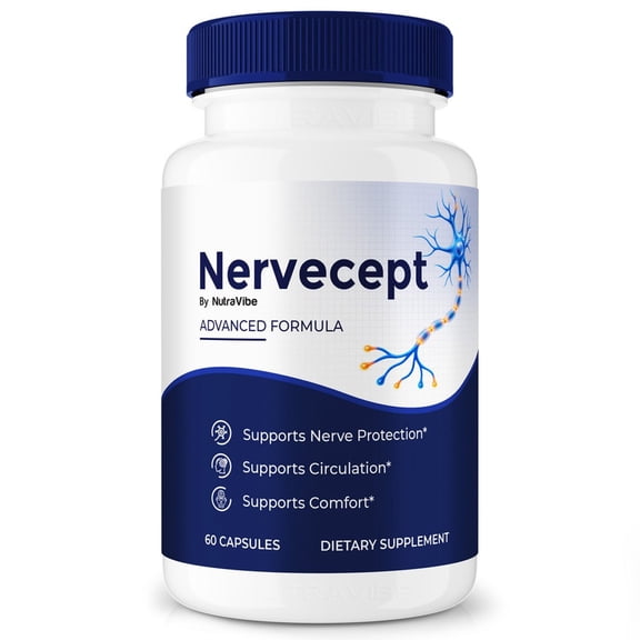 Nervecept Natural Daily Support Blend for Nerves, Memory & Focus | Nervecept Easy-to-Take Capsules (60 Capsules)