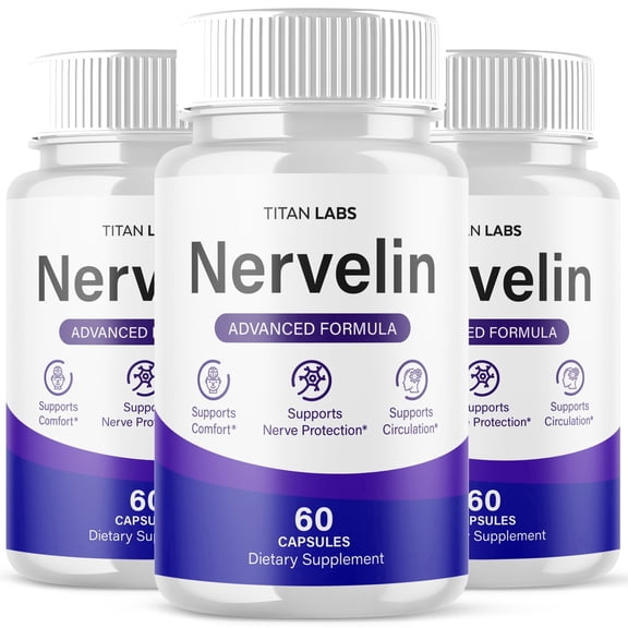 Nervelin Advanced Nerve Support Supplement Pills All Natural Ingredients Nerve Lin Capsules (3 Pack)