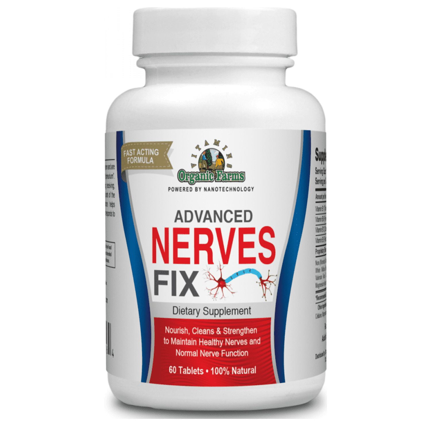 Nerves Fix 60 Tablets Nervous System 100 Natural Dietary