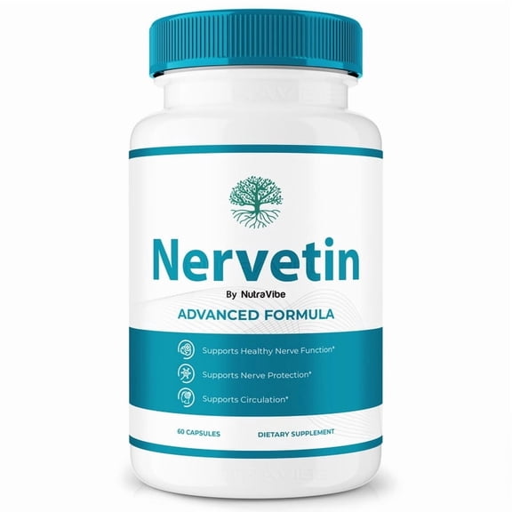 Nervetin Natural Daily Support Blend for Nerves, Memory & Focus |Nervetin Easy-to-Take Capsules (60 Capsules)