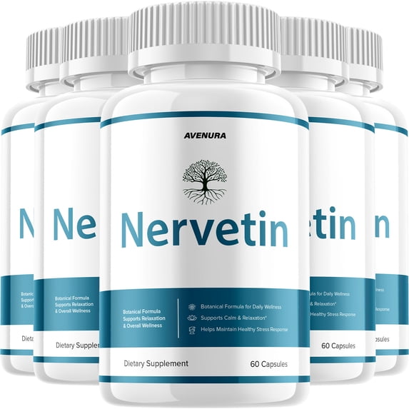 Nervetin Pills – Nervetin Natural Ingredients Nootropic Supplement for Health Support, 5 Pack, 300 Capsules