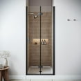 thumbnail image 1 of Nervia 32'' x 76'' Semi-Frameless Bi-Fold Shower Door with CrystalTech Treated 5/16'' Tempered, Clear Glass, Matte Black Hardware, SKU: AQ-1290-BL-L-R, 1 of 4