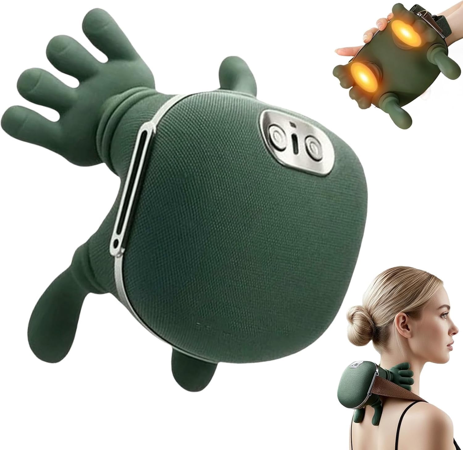 Neck Massager, Simulated Palm Massage, Easy to Wear and Ergonomically Designed, Suitable for Bedroom, Office and Travel
