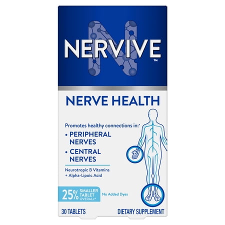 Nervive Nerve Health Tablets, Nerve Care with Vitamin B12, Vitamin B6, Vitamin B1 30 Count