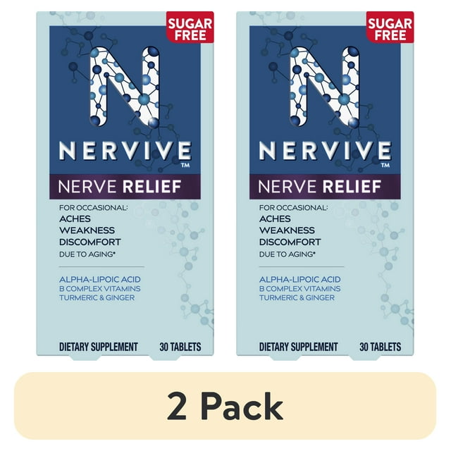 (2 pack) Nervive Nerve Relief, Alpha Lipoic Acid, Vitamin B12, B6, B1