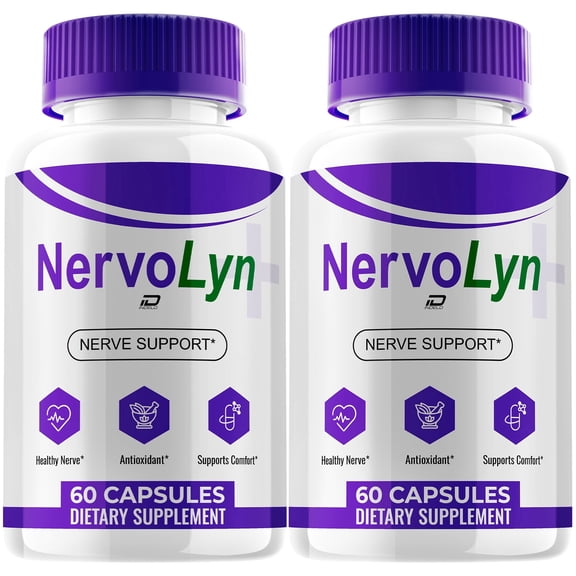 Nervo Lyn Capsules Nervolyn Natural Ingredients Glycogen Support, 2 Pack, 120 Capsules