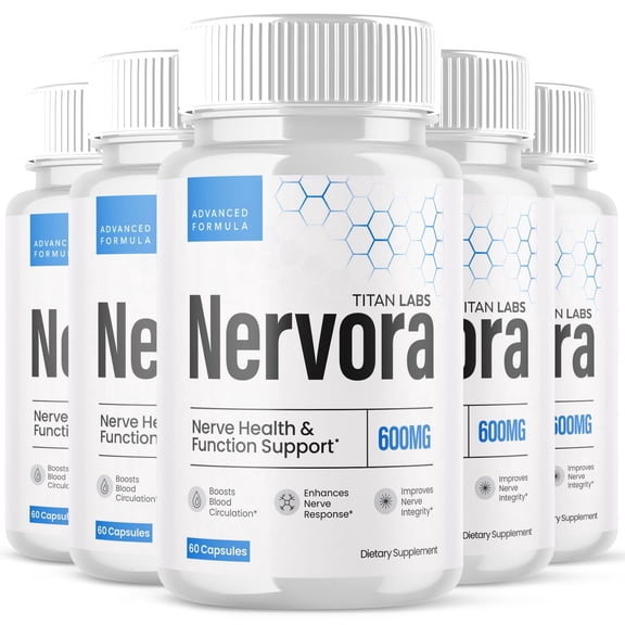 Nervora Advanced Nerve Support Supplement Pills All Natural Ingredients 300 Capsules