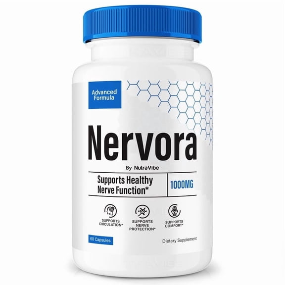 Nervora  Natural Daily Support Blend for Nerves, Memory & Focus |Nervora Easy-to-Take Capsules (60 Capsules)