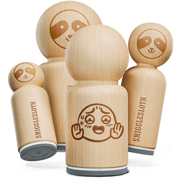 Nervous Smile Hands Up Sweating Rubber Stamp for Stamping Crafting Planners - 1/2 Inch Mini