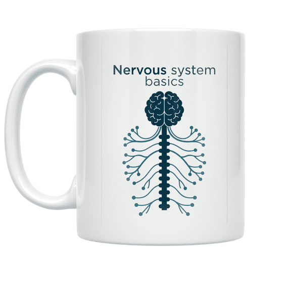 Nervous System Basics Diagram - Science Enthusiast - 11 oz Ceramic Coffee Mug